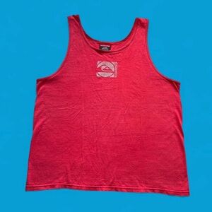 Quiksilver Vintage 90s Y2K Graphic Print Red Tank Top Men’s Large Surfer